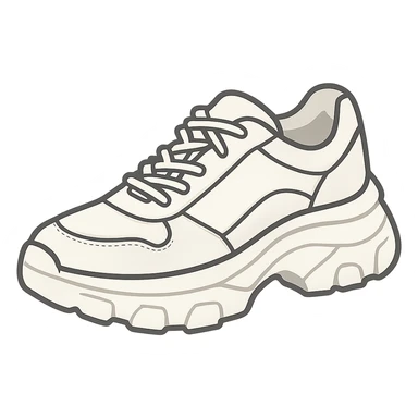 flat toon white chunky women's sneakers sticker