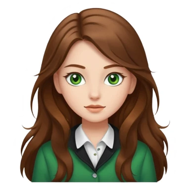 Vull una noia amb els cabells marró llargs, ulls verds i roba molt maca sticker