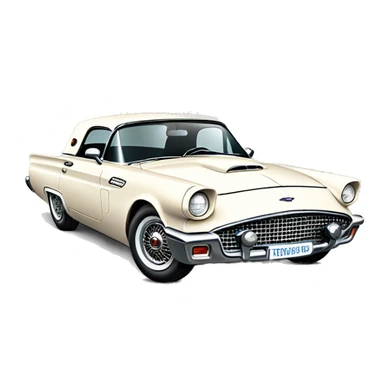 Light white Ford Thunderbird vintage sticker