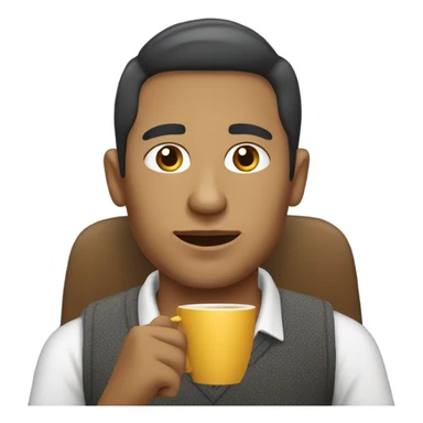 Light skin Colombian guy sitting in a chair drinking a coffee  sticker