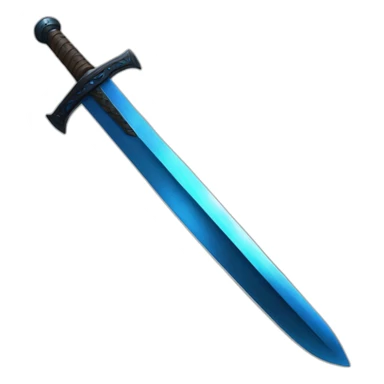 big blue sword with black handle sticker
