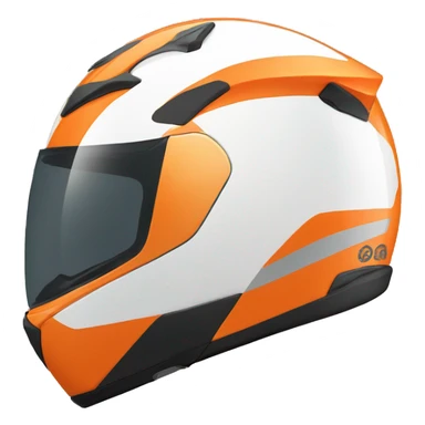 complete orange motorycle helmet side angle sticker