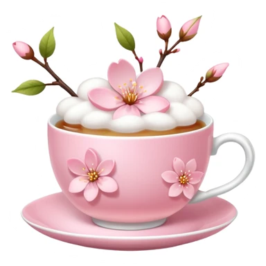 Cute Pastel pink Cherry Blossom Sakura Tea sticker