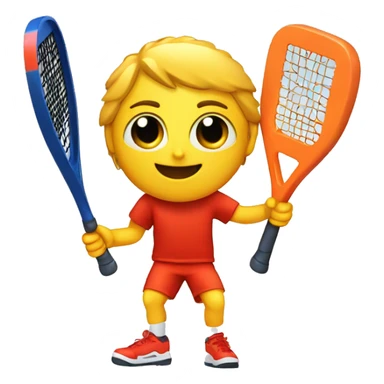 Padel player ith a paddle racket sticker