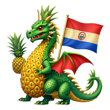 Dragon with the flag of costa rica and a pineapple sticker
