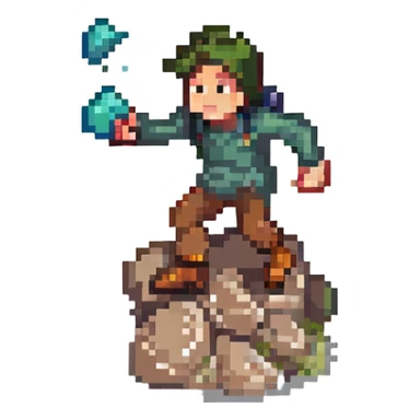 guy kicking a rock on the ground sticker