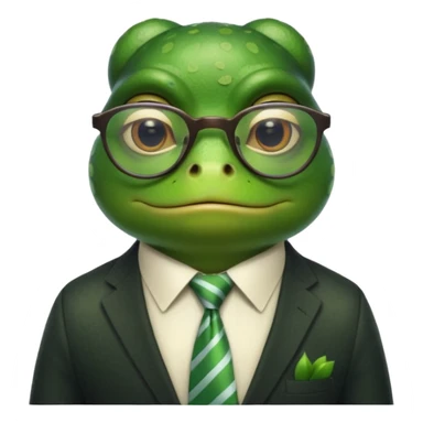 frog with tie and glasses sticker