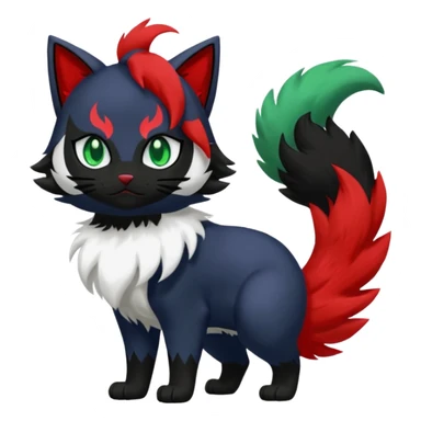 Delcatty-Litten-Absol-Sprigatito-fusion, full body sticker