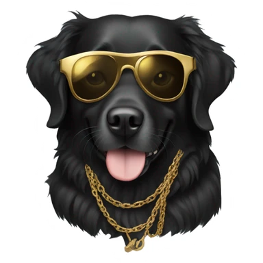black australian retriever with gold chain and sunglasses  sticker