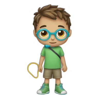 Boy with poi sticker