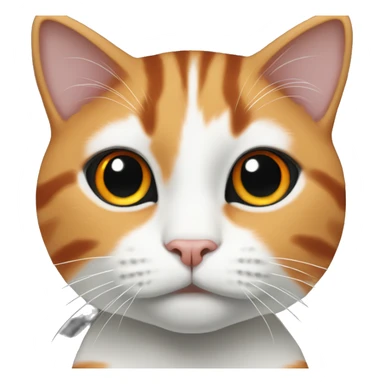 Cat with three colours, orange white and black. From her head to nose black stripe sticker