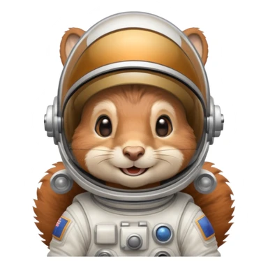 smiling squirrel in an astronaut helmet sticker