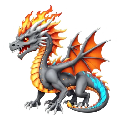 Skeletal Fiery Volcanic Cubone-Salandit-Marowak-Duskull-dragon with a flame-mane-Mohawk sticker