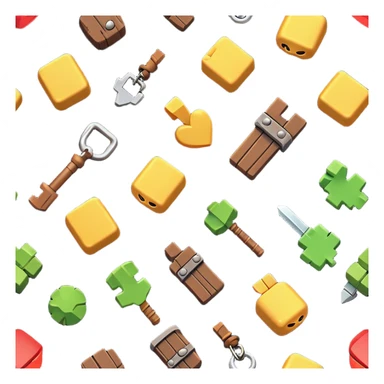 Clash of Clans aesthetic: Cinematic Playful Pixel 3D Key Emoji, rendered in a 3D vector-style similar to standard emojis with minimal shading and bold, simplified shapes. A compact, distinct form with signature details, softly glowing with a pixelated adventure charm. Simplified yet unmistakably iconic, highly detailed and consistent, glowing with a soft radiance and high shine. Stylized with a touch of classic pixel-art charm and a soft glowing outline, capturing the essence of a beloved gaming relic with a friendly, playful manner! sticker
