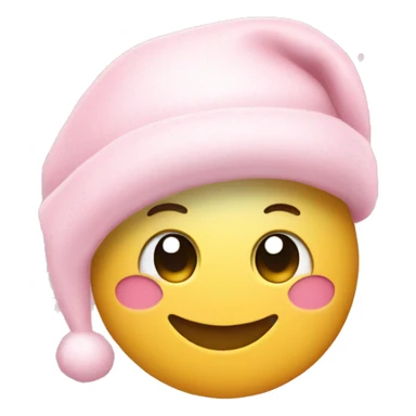 Light pink Santa hat with sparkly snowflakes  sticker