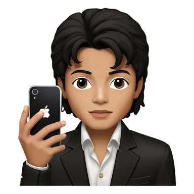 Michael Jackson holding an LG sticker