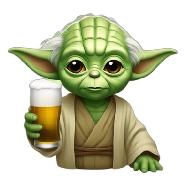 Yoda qui boit de la bière sticker