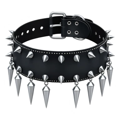 Metal garter with inward-facing spikes, fetish gothic artifact sticker