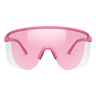 ultra minimalist pink tinted shield visor glasses, extremely simple clean lines, one piece lens, no details sticker