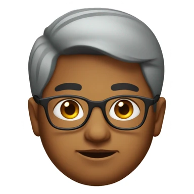 fat indian boy wearing glasses with a big chin sticker