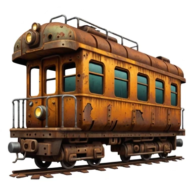 Front of a zombie-faced post-apocalyptic underground train. sticker