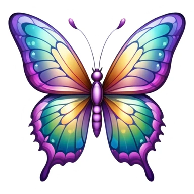 Iridescent butterfly with colorful shimmering wings sticker