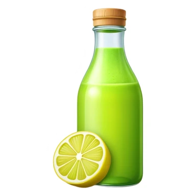 Bottled green lemon juice sticker