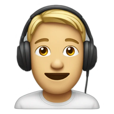 Person with just one headphone on their ear sticker