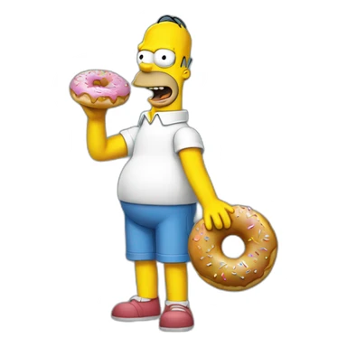 Homer simson hold a donut sticker