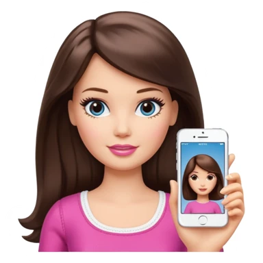 Beautiful Barbie brunette hair. White skin sticker