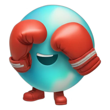 venus planet with boxing gloves  sticker