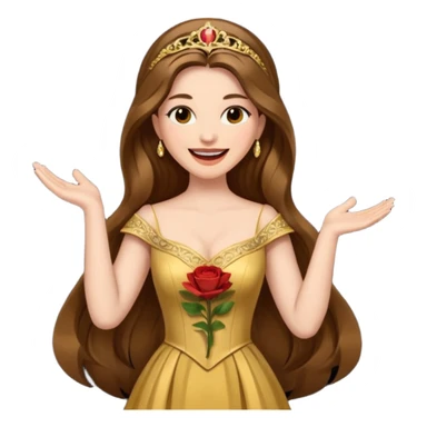 woman opera singer singing with long brown hair and golden dress sticker