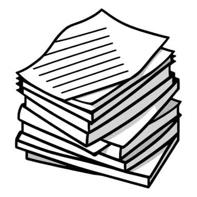 small stack of papers sticker