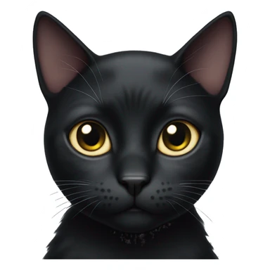 Black cat with a small white spot on her chest sticker