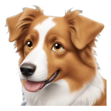 Orange Australian shepherd with no tail and blue eyes sticker