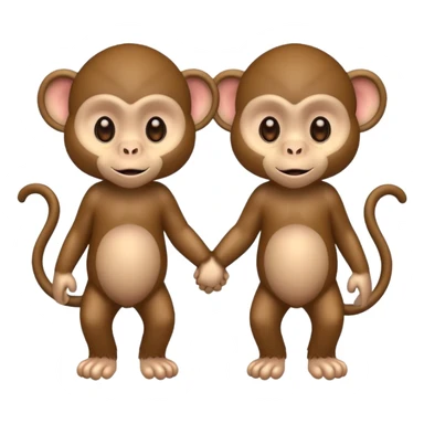 2 monkeys holding hands sticker