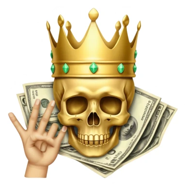 👑💀🤑🫰 mix this  emoji and convert to one emoji sticker