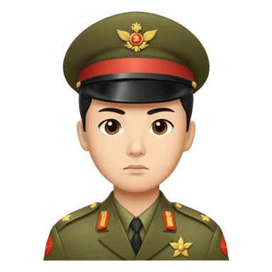 photorealistic serious china soldier 1960s sticker