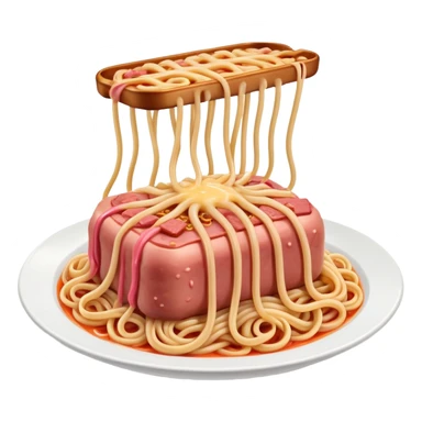  SPAM meat melted flying spaghetti pink gooey slop art sticker