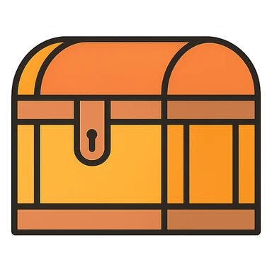 treasure chest color outline icon style sticker