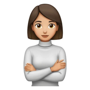 Woman with arms crossed around neck sticker