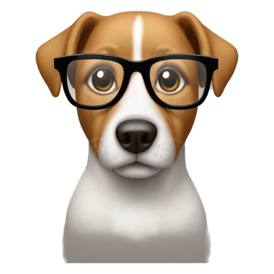 Dog in glasses sticker