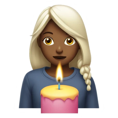 girl blowing out a candle with eyes closed  sticker