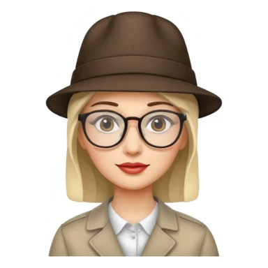 woman wearing hats and glasses sticker