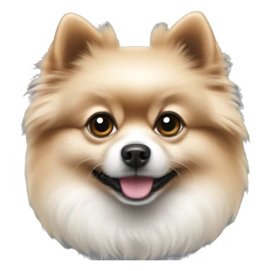 Black Pomeranian white chest  sticker