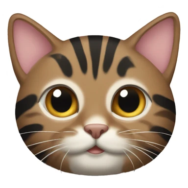 Large brown striped tabby cat and black kitten sticker