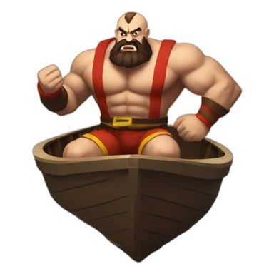 Zangief in a boat sticker