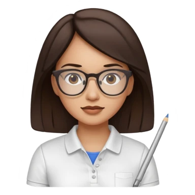 architect woman light skinned dark brown hair in WHITE POLO sticker