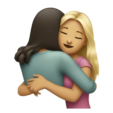 Two girl friends hugging  sticker