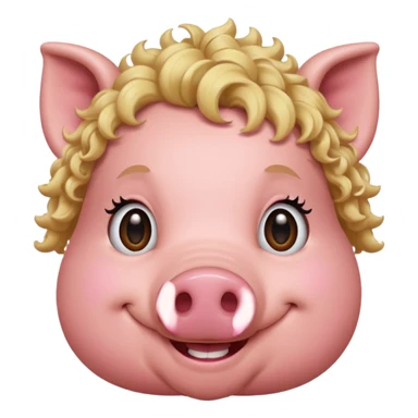 pig with blonde hair sticker